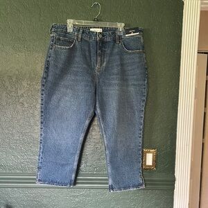 Abercrombie & Fitch Curve Love Midrise Crop Denim Jeans